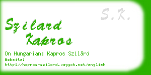 szilard kapros business card