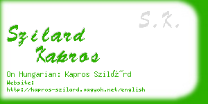 szilard kapros business card